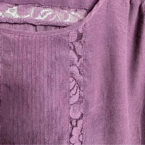 Northern  Reflections Blouse Lace Flowy Purple Size Large - Picture 5 of 16